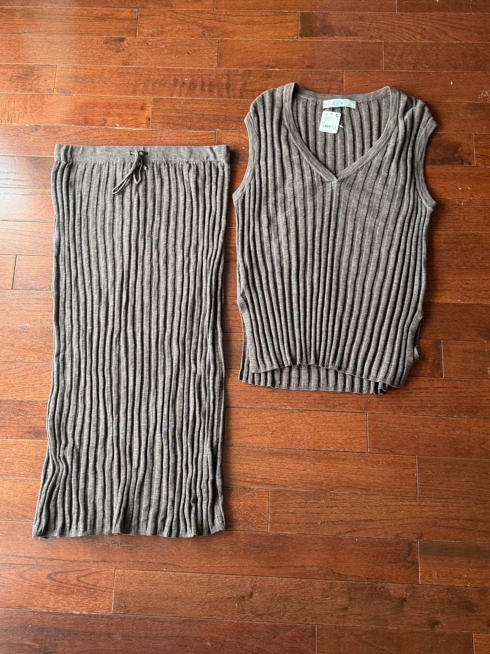 Free People Ribbed Maxi Skirt in Chocolate Brown - Picture 3 of 4
